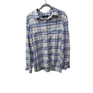 Vineyard Vines Mens XL Plaid Button-Down Shirt In Blue & Green Cotton